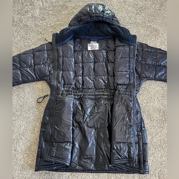 New Free People FP MOVEMENT Patricia Packable Poncho Puffer Jacket Blue Coat - Picture 1 of 14